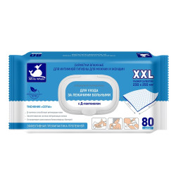 Салфетки влажные White Whale, 80 шт (с пластиковым клапаном)