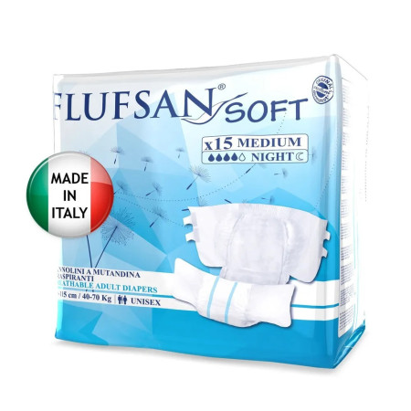 Подгузники FLUFSAN Soft Night / Флюфсан Софт Найт, размер М, 15 шт