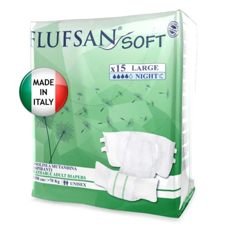 Подгузники FLUFSAN Soft Night / Флюфсан Софт Найт, размер L, 15 шт