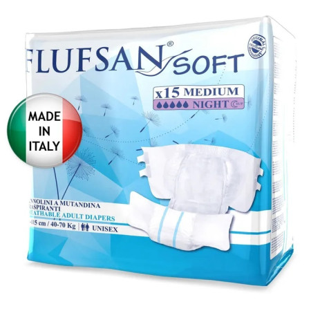 Подгузники FLUFSAN Soft Super Night / Флюфсан Софт Супер Найт, размер М, 15 шт