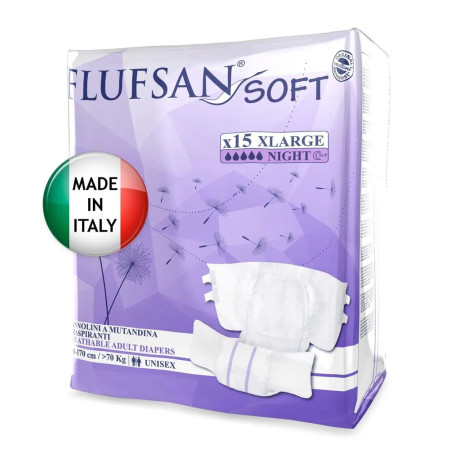 Подгузники FLUFSAN Soft Super Night / Флюфсан Софт Супер Найт, размер XL, 15 шт