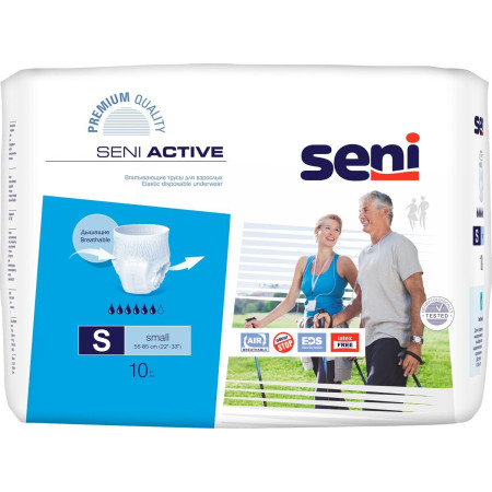 Подгузники-трусы Seni Active Small / Сени Актив Смал размер S, 10 шт ЧЗ