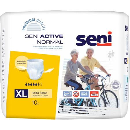 Подгузники-трусы Seni Active Normal Extra Large / Сени Актив Нормал Экстра Лардж размер XL, 10 шт, ЧЗ