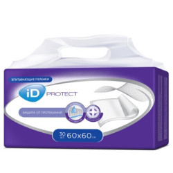 Пеленки iD Protect 60x60 см, 30 шт ЧЗ