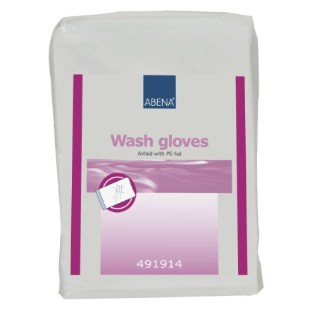 Рукавицы для мытья Эйрлейд с ПЭ (пленкой) Abena , 16х22 см, 50 шт
