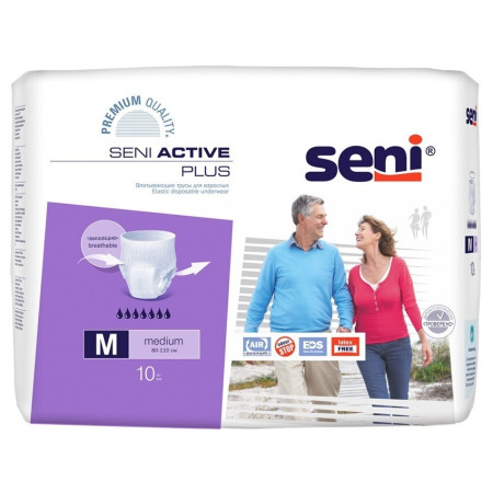 Подгузники-трусы Seni Active Plus Medium / Сени Актив Плюс Медиум размер M, 10 шт ЧЗ