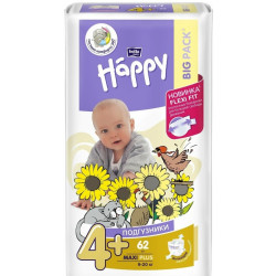 Bella Baby Happy подгузники maxi plus 4+ (9-20 кг), 62 шт