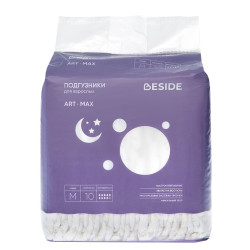 Подгузники BESIDE Art Max космос, ночные, размер М, 10 шт