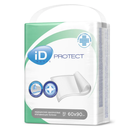 Пеленки ID Protect Basic 90х60 см, 30 шт