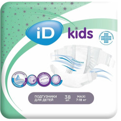 Подгузники для детей iD KIDS MAXI 7-18 кг, 38 шт