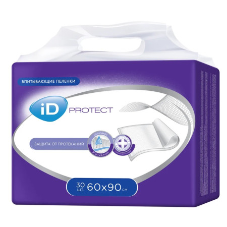Пеленки iD protect 60x90, 30 шт ЧЗ