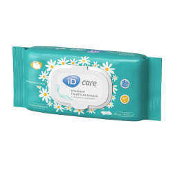 Влажная туалетная бумага iD Care с экстрактом ромашки, 80 шт