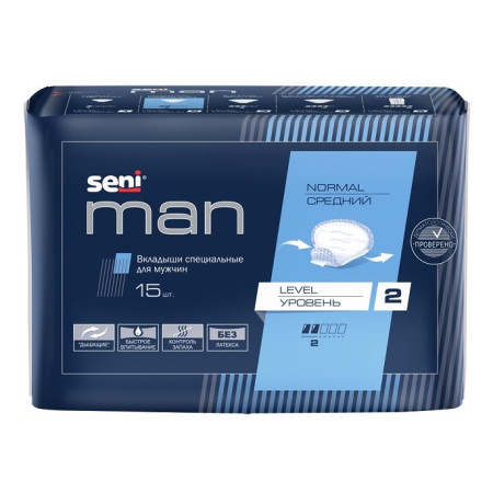 Прокладки для мужчин Seni Man Normal Level 2, 15 шт