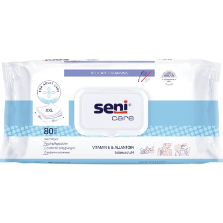 Салфетки влажные с вит.Е и аллантоином Seni Care, 80 шт