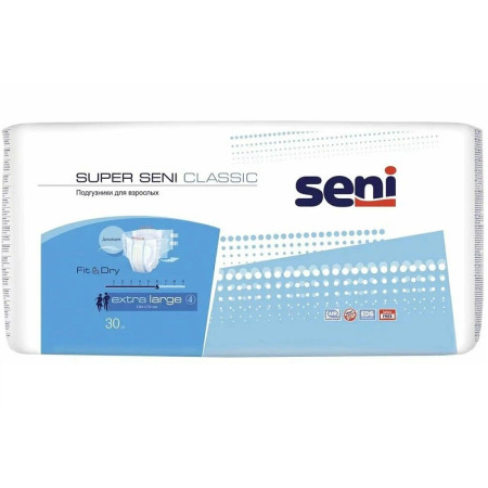 Подгузники Super Seni Classic, размер Extra Large, 30 шт