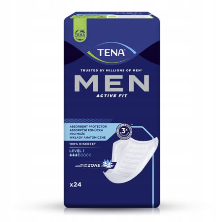 Прокладки для мужчин Tena Men Active Fit Level 1/ Тена Мен уровень 1, 24 шт