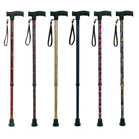 Трость телескопическая с прямой пластмассовой ручкой ТР1 (ПР) в ассортименте