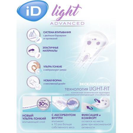Прокладки урологические ID Light Advanced Maxi, 10 шт